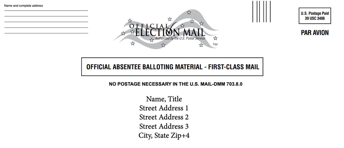 FVAP's tweet photo. Introducing the Prepaid Mail Label 11- DoD! #MilitaryMembers can use this label for free express mail service to election officials when sending general election absentee ballots. Request to have the label applied to your ballot at Military Postal Office locations (APO/FPO). https://t.co/SYHgSNfdDW