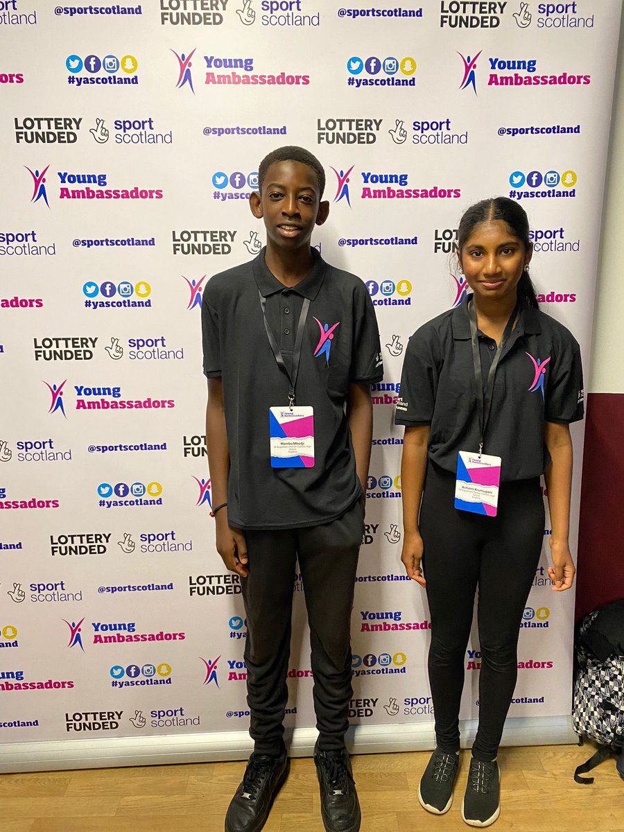 Mrs Damen with Mambo and Ashanti at the amazing Young Ambassadors Conference at Tynecastle today. <a href="/ActiveSchoolsED/">Active Schools Edinburgh</a> <a href="/sportscotland/">sportscotland</a> #YASCOTLAND