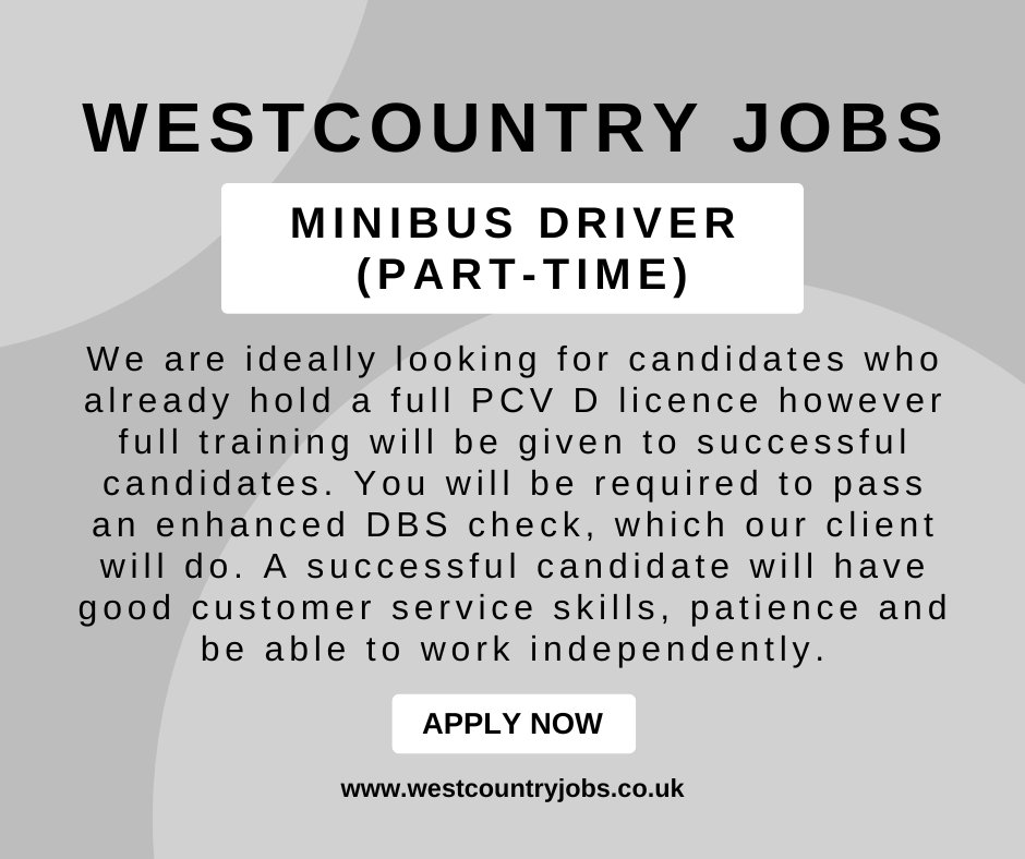 westcountryjobs's tweet photo. Find out more about this role by clicking the link below 👇
https://t.co/f0LbXDkuUx
#westcountryjobs #minibusdriver #paigntonjobs #jobsinpaignton #paignton https://t.co/KRIOyPpVhG