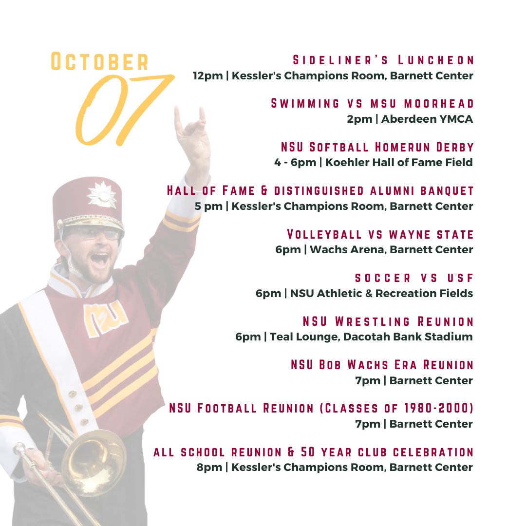 AlumniNSU's tweet photo. Let's celebrate Northern! Make sure to check out some of the great events happening during homecoming next week! #GoWolves #GypsyDays ๐บ https://t.co/2GpsjUj2og