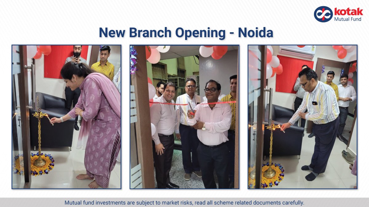 KotakMF's tweet photo. Our new Noida, sector-18 branch opened yesterday and here is a glimpse of the inauguration! 

#newbranch #KotakAMC #Kotakmf https://t.co/xLvwryxG40