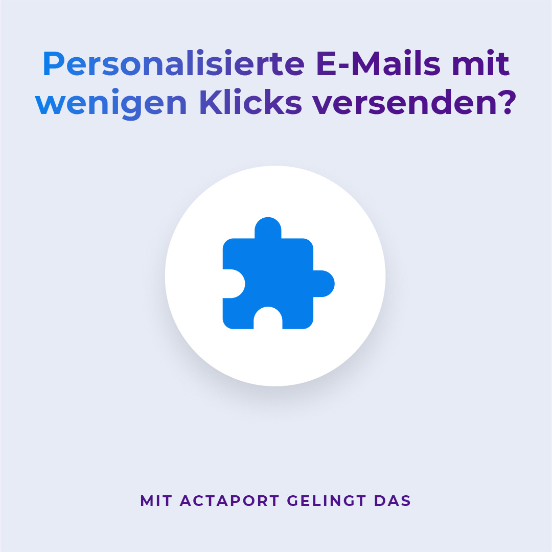 actaport's tweet photo. Zeit beim Postausgang sparen?

Mit Textbausteinen entstehen E-Mails in Sekunden. Gut gesetzte Platzhalter automatisieren die Ansprache.
Verwendbar sind sie im integrierten E-Mail-Client samt beA-Zugriff.

Mehr erfahren:
https://t.co/wbWv3twWlJ

#kanzleisoftware #beA #kanzlei https://t.co/JiteNYv2gG