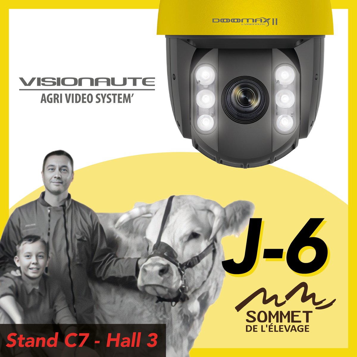 TeamVisionaute's tweet photo. 📅 J-6 avant le début du Sommet de l'Elevage !

Venez découvrir toutes nos gammes de produits. Nous vous présentons le Doomax : Idéal pour les grandes stabulations.
Notre équipe vous attend au Stand C7 - Hall 3 !🐄 #agriculture #sommetelevage https://t.co/d1m17R93bI