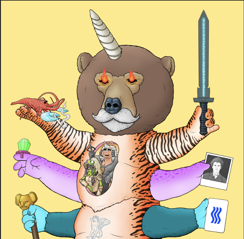chikote54's tweet photo. My first test of the merge and burn app for @toddlerpillars @chimerapillars  came out perfectly! The experience is very slick. You just need to select two Chimeras and then you can click on the different traits to switch them up. It's like a surreal #WEB3 Mr. Potato head! https://t.co/YdGwCShb66