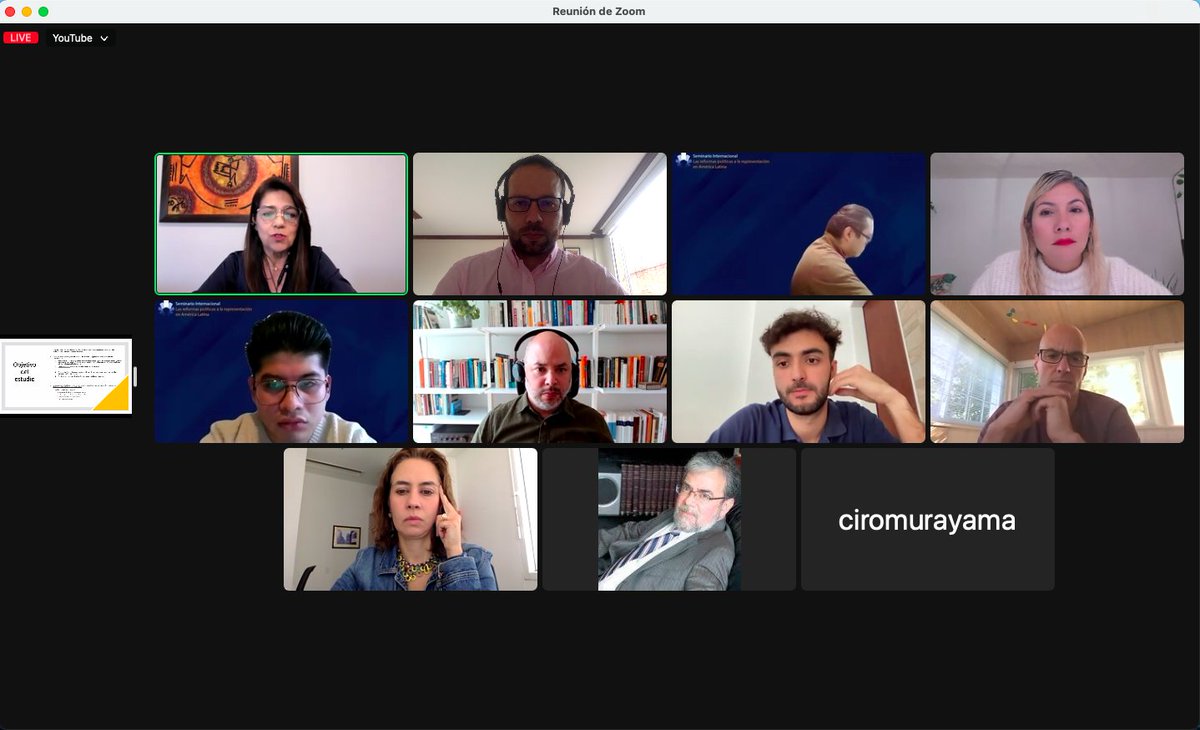 📌Muy feliz de participar en la mesa "1 Sistemas electorales en América Latina: evolución, transformaciones y efectos", en el marco del 3er #SeminarioReformas de  <a href="/ReformasLATAM/">Observatorio de Reformas Políticas América Latina</a>
 
🔗Sigue la transmisión en
youtu.be/7_LPwvhsc6U