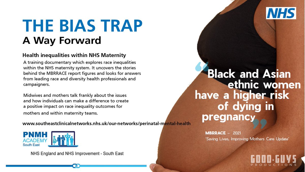 It's Black Maternal Mental Health Week UK 2022 #BMMHW22 - One year on: The film that explored race inequalities in the NHS can be viewed here➡️bit.ly/3p70Cpj  
#TheBiasTrap #maternity #racialinequality #film
#BMMHW22 #MatSafety2022 <a href="/MotherhoodGroup/">The Motherhood Group</a> <a href="/all4maternity/">all4maternity</a>