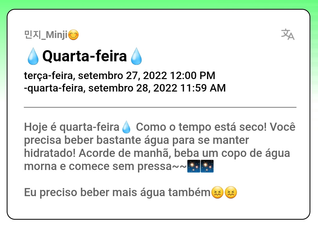 kyujstudy's tweet image. bom dia com lembrete da minji!