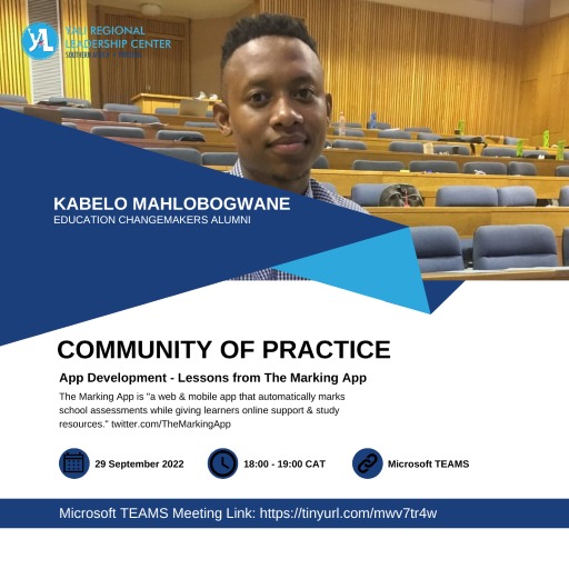No, you did not miss the #COP session on App Development. It has been rescheduled to Thursday, 29 September at 18:00 CAT. Join us here: tinyurl.com/mwv7tr4w 

<a href="/TheMarkingApp/">The Marking App.</a>
<a href="/KabeloMahlobog1/">Kabelo Mahlobogwane 🇿🇦</a> 
#YALIAfricaTransformation