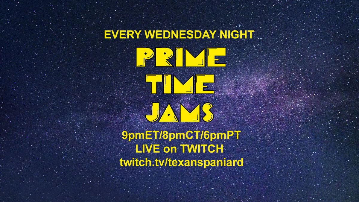 Amigos, tonight at 9pmET/8pmCT/6pmPT it's #PrimeTimeJams! I'll be LIVE on #Twitch performing #coversongs & more! Come JAM OUT w/ me tonight! #music #musiciansontwitter #twitchstreamers #twitchstreamer #supportartists 
twitch.tv/texanspaniard