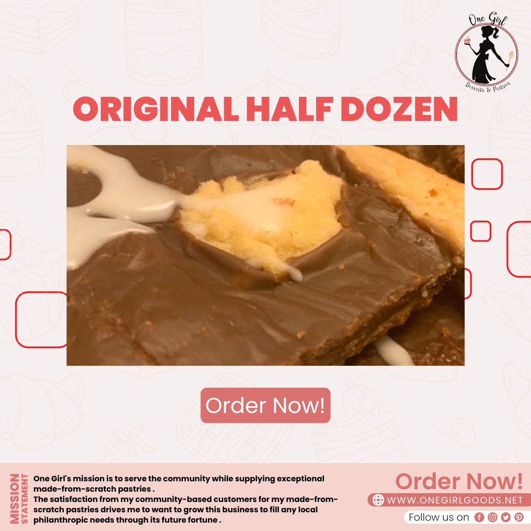 OneGirlandMore's tweet photo. This palatable Pastry is the very first item to the menu the Chocolatey chewy bar was also featured in the Virginia Pilot ,
Order now - https://t.co/txNCucnz6I
#pastrycookie #chocolate #DesertParty https://t.co/juXOYhrnpF