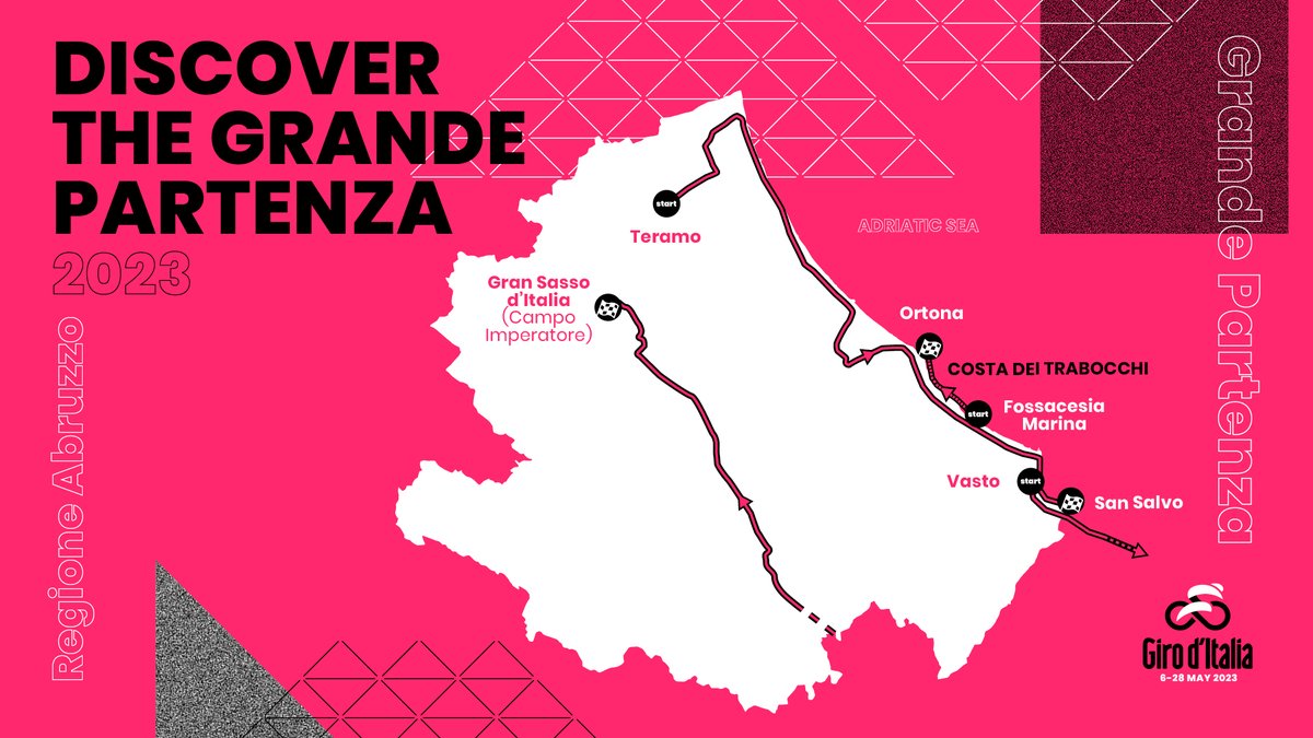 🎉 We can finally tell you: the #Giro d'Italia 2023 will take off from Abruzzo! 🇮🇹 🎉 Finalmente possiamo dirvelo: il #Giro d'Italia 2023 partirà dall'Abruzzo! 🇮🇹 👇