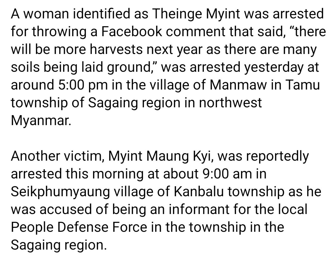 TheChindwin's tweet photo. The military junta arrests two people in Sagaing region, Myanmar 

28 September 2022 https://t.co/tWT0WG7VNt