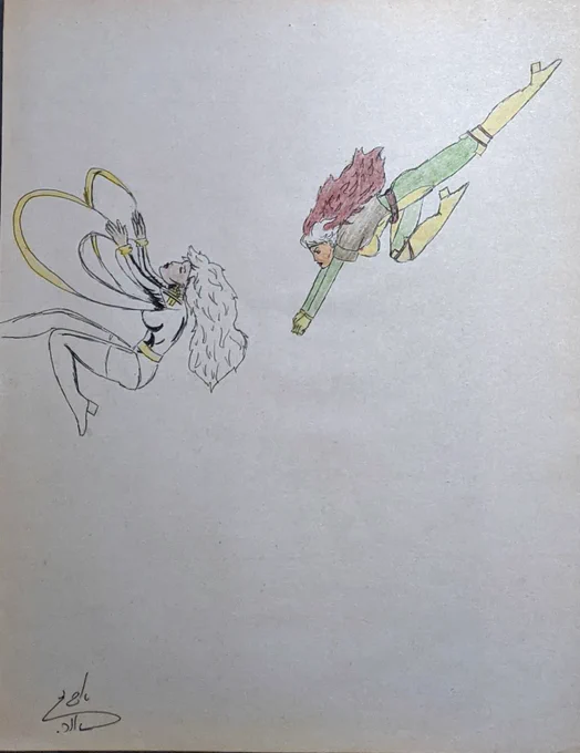 Found these (and hundreds more) at my parents' house. From roughly... 25 years ago? Blessings be upon the X-Men animated series and How to Draw Comics - The Marvel Way for setting me on my journey. 