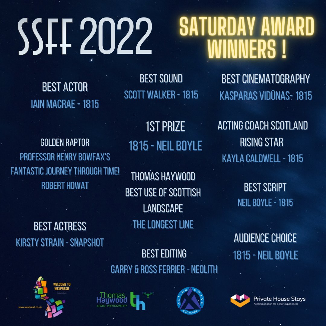 Scottishshorts's tweet photo. The full winners list from Saturday 24th September 2022 🏴 🎥 🥇 Congratulations to all 👏
@hello_acs @thaywoodphoto @Private_House @Wexpresif @raptorfilmz #SSFF #SSFF2022 #film #filmfestival #Scotland #indiefilm #indiefilmmaking #Scottish #shortfilm https://t.co/UkKBfKJSZe