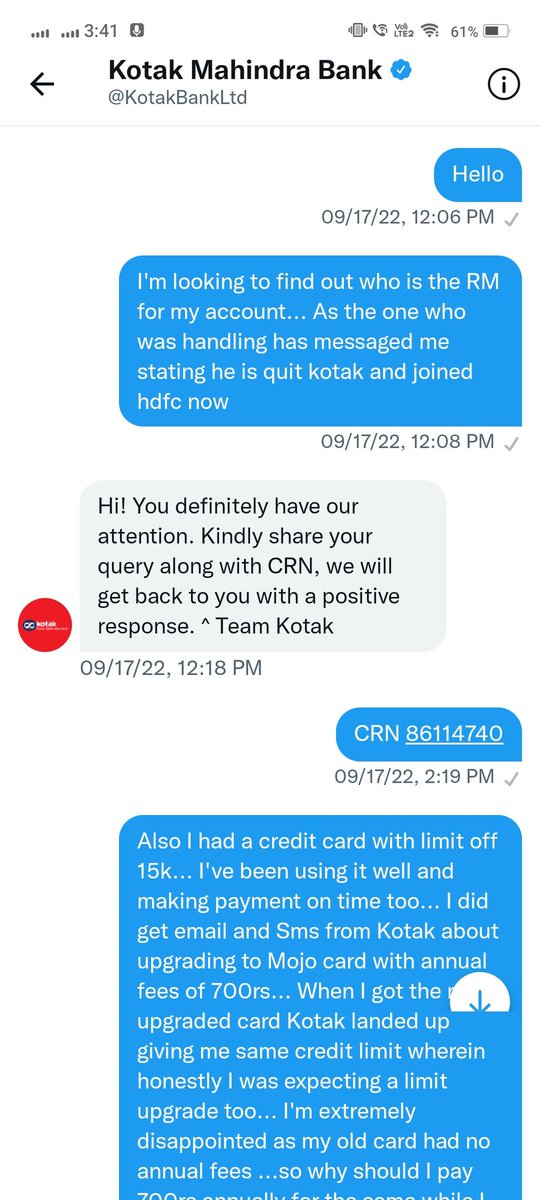 PPGhadge's tweet photo. @KotakBankLtd @udaykotak It's more than a week I'm trying to get a resolution which even the social media team can't handle nor anyone has reached me to talk about this matter https://t.co/vYiTHwcYuW
