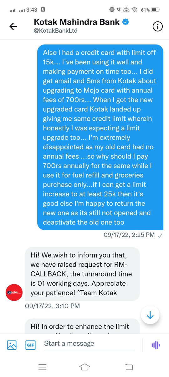 PPGhadge's tweet photo. @KotakBankLtd @udaykotak It's more than a week I'm trying to get a resolution which even the social media team can't handle nor anyone has reached me to talk about this matter https://t.co/vYiTHwcYuW
