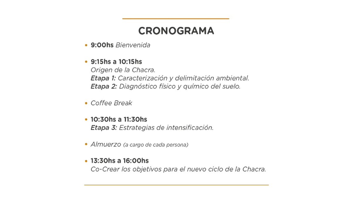 *¡Te esperamos al Taller de Resultados del 1er ciclo de la Chacra Sur de Córdoba!*
 
🕘Hora de inicio: 9 a.m. 
🙏Se pide puntualidad 

📍Ubicacion:  goo.gl/maps/MdBc1GvPb…

✔️Confirmar asistencia aquí: forms.gle/HNDKhHbDkV1Tak…

✔️Link al Taller: meet.google.com/oky-zrvb-xdq