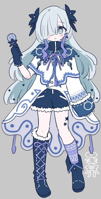 そしてそして・・・!こちら前回と今回イラスト担当させていただいたタケノコ少年さんの楽曲の衣装デザイン(アレンジ)です実際のイラストとは少々飾りが移動してたりなんなりしてますが・・・ ぜひぜひ楽曲と合わせて見てみてね〜〜   