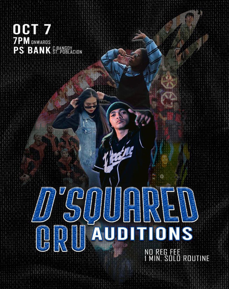 DsquaredCom's tweet image. WANT TO BECOME PART OF THE TEAM?
This is your chance so don’t miss it!

❗️NO REGISTRATION FEE❗️
Bring your best self and your one minute solo routine.

If interested contact any D&apos;squared Cru member or DM our page for more info.
See yaaaaaa😉

#Dsquaredcru
#DsquaredCruAuditions