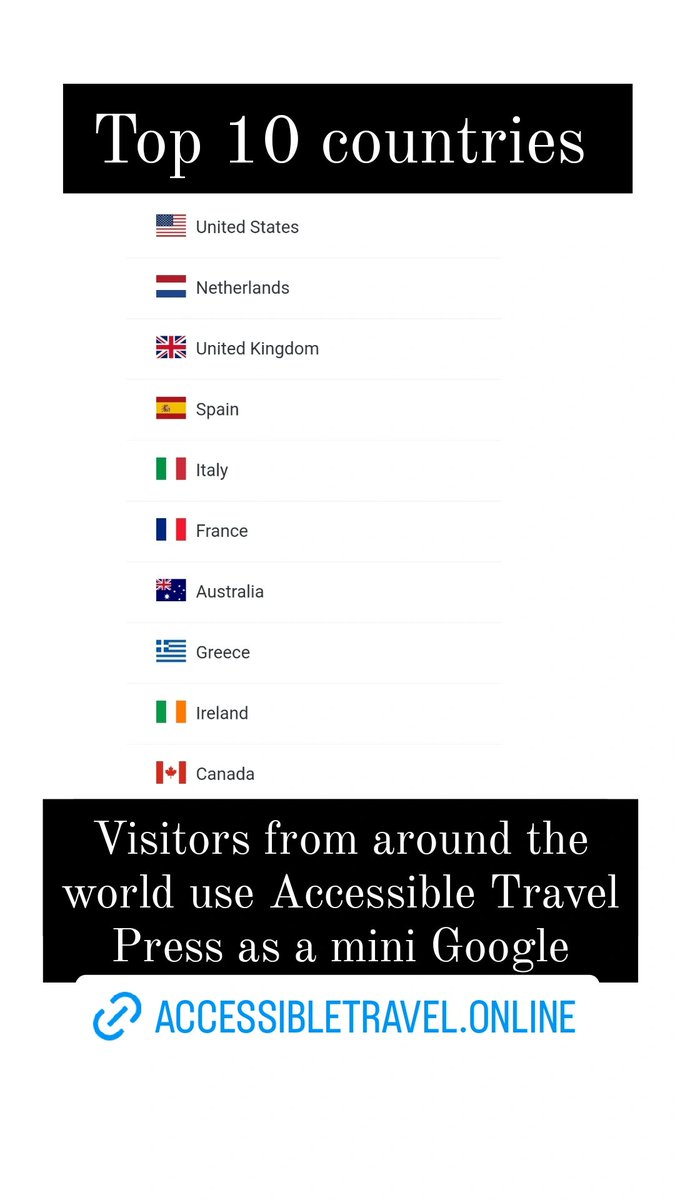 TheAccessibles's tweet photo. https://t.co/I18ub3n9rW

Mini Google for all things #accessibletravel 🌏🌎🌍🛄✈️⛵️⛴️🚅🏖🏝
-country highlights
-destinations
-recommended tours/ agents
-best of the best accessible accommodation
-recommended products https://t.co/fGTImK16vm