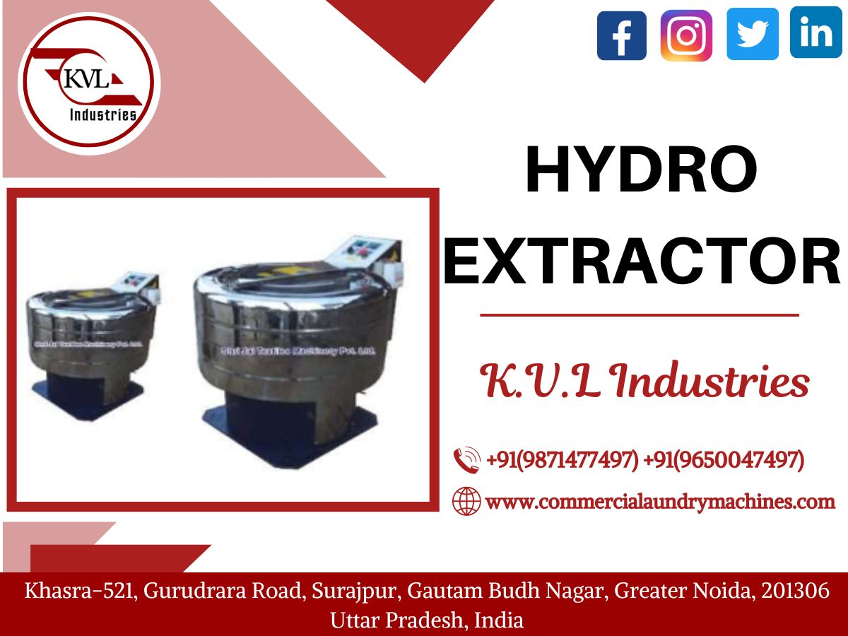 KVLIndustries1's tweet image. K.V.L Industries provides the best quality Hydro Extractor with the following specifications. With our versatile design, you will be able to control every aspect of your Hydro Extractor. 
*

*
#threadsuckingmachine  #vaccumepressing #boiler #sideloading #washerextractor #Machines