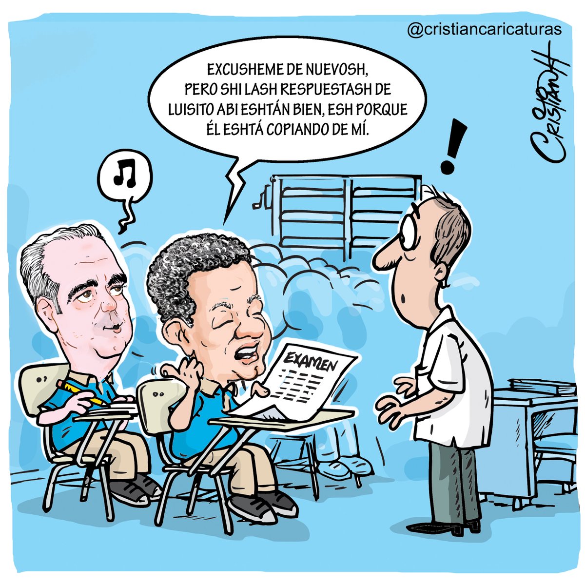 criscaricaturas's tweet photo. Abinadersh me eshtá copiando...

Mi caricatura del #miercoles en @ElDia_do   
.
.
.
.
#LeonelFernandez #abinader #copiando #criscaricaturas https://t.co/dDCOSNWu7u