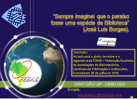 calderari100's tweet photo. https://t.co/dHraA3op1y
@febab #febab @cbbd2022 #cbbd2022 Parabéns
@febab https://t.co/Pre5U2G8oQ