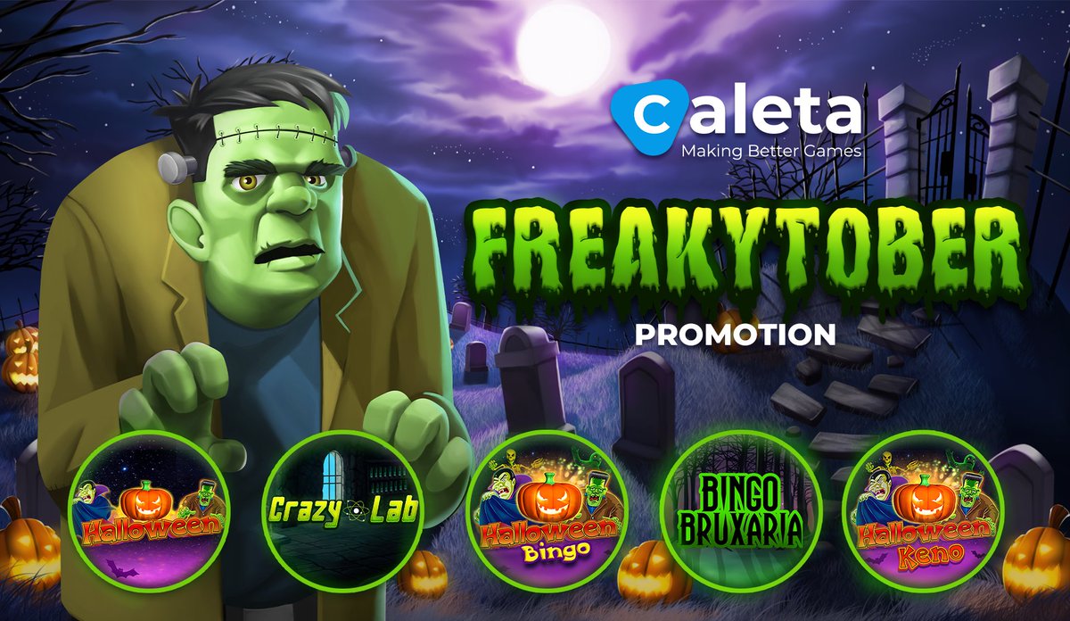 Welcome to Freakytober! 👻

The craziest monsters are on the loose in Caleta’s games this month, but don’t be afraid! Get ready to win the scariest prizes on this freaky show.

caletagaming.com/promos/freakyt…

#CaletaGaming #Slots #VideoBingo #Keno #OnlineCasino #Promo #MonthlyPromotion