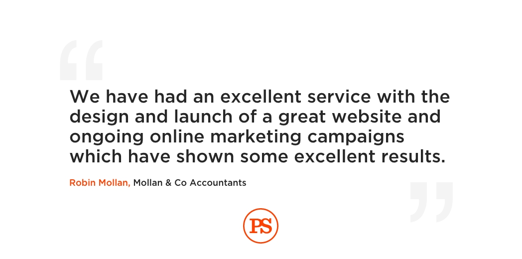 "We have had an excellent service with the design and launch of a great website and ongoing online marketing campaigns which have shown some excellent results". - Robin Mollan, Mollan &amp; Co Accountants
#pswebsitedesign #websitedesign #webdevelopers #webdesign