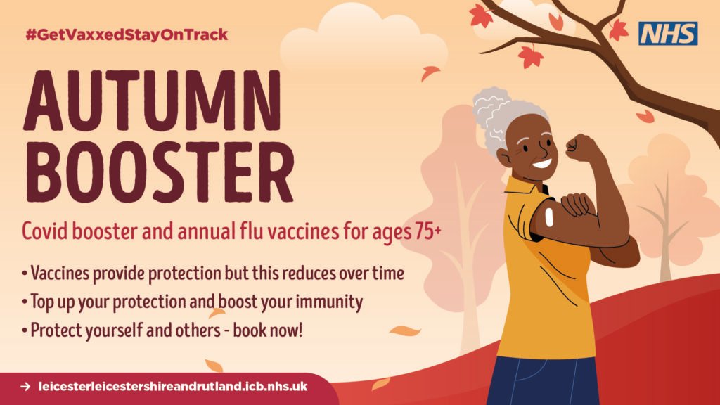 Healthwatch Leicester and Leicestershire (@healthwatchleic) on Twitter photo Covid is more serious in older people and in people with certain underlying health conditions.
The autumn #CovidBooster is now available to people in the higher risk groups first.
Check eligibility at: nhs.uk/conditions/cor…
<a href="/HWLL_Harsha/">Harsha Kotecha</a> <a href="/markfarmeruk/">Mark Farmer 🏳️🌈♿🏳️🌈</a> Covid is more serious in older people and in people with certain underlying health conditions.
The autumn #CovidBooster is now available to people in the higher risk groups first.
Check eligibility at: nhs.uk/conditions/cor…
<a href="/HWLL_Harsha/">Harsha Kotecha</a> <a href="/markfarmeruk/">Mark Farmer 🏳️🌈♿🏳️🌈</a>