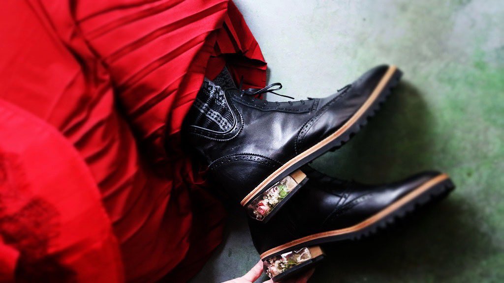 新品/国内正規  パ1914 花 boots#MIU-17 マバタキミウ MABATAKI美雨 ブーツ