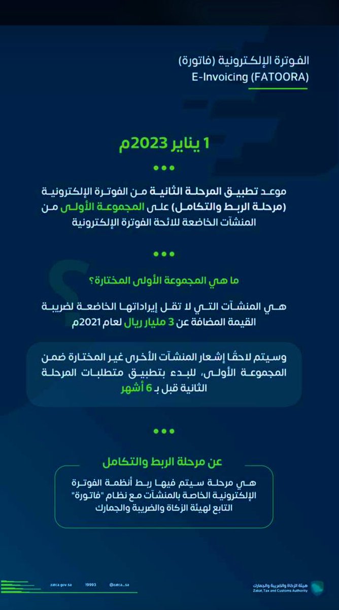 ANalsurayea's tweet photo. #الفوترة_الإلكترونية ..
موعد تطبيق المرحلة الثانيه : https://t.co/EGYpTlDJDq