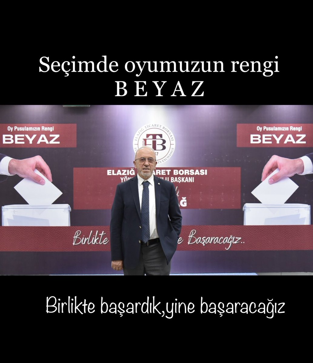Birlikte başardık, Yine başaracağız..
#VerEliniElazığ

@tobbiletisim @rhisarciklioglu