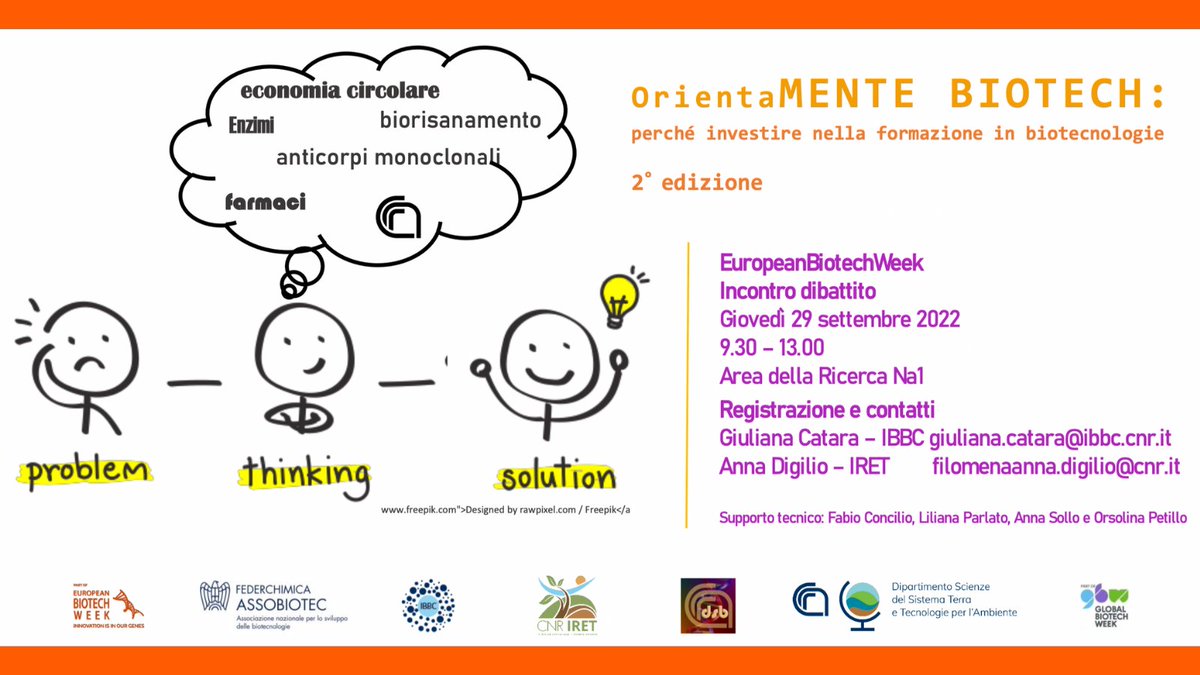 CNRsocial_'s tweet image. #EBW2022 #biotechweek 
📌#29settembre | ore 9.30 | #Napoli
👉orientaMENTE BIOTECH: perchè investire nella formazione nelle biotecnologie" - 2a edizione
👉cnr.it/it/evento/18173
#Cnr_Ibbc @Cnr_Iret  @biotechweek @AssobiotecNews