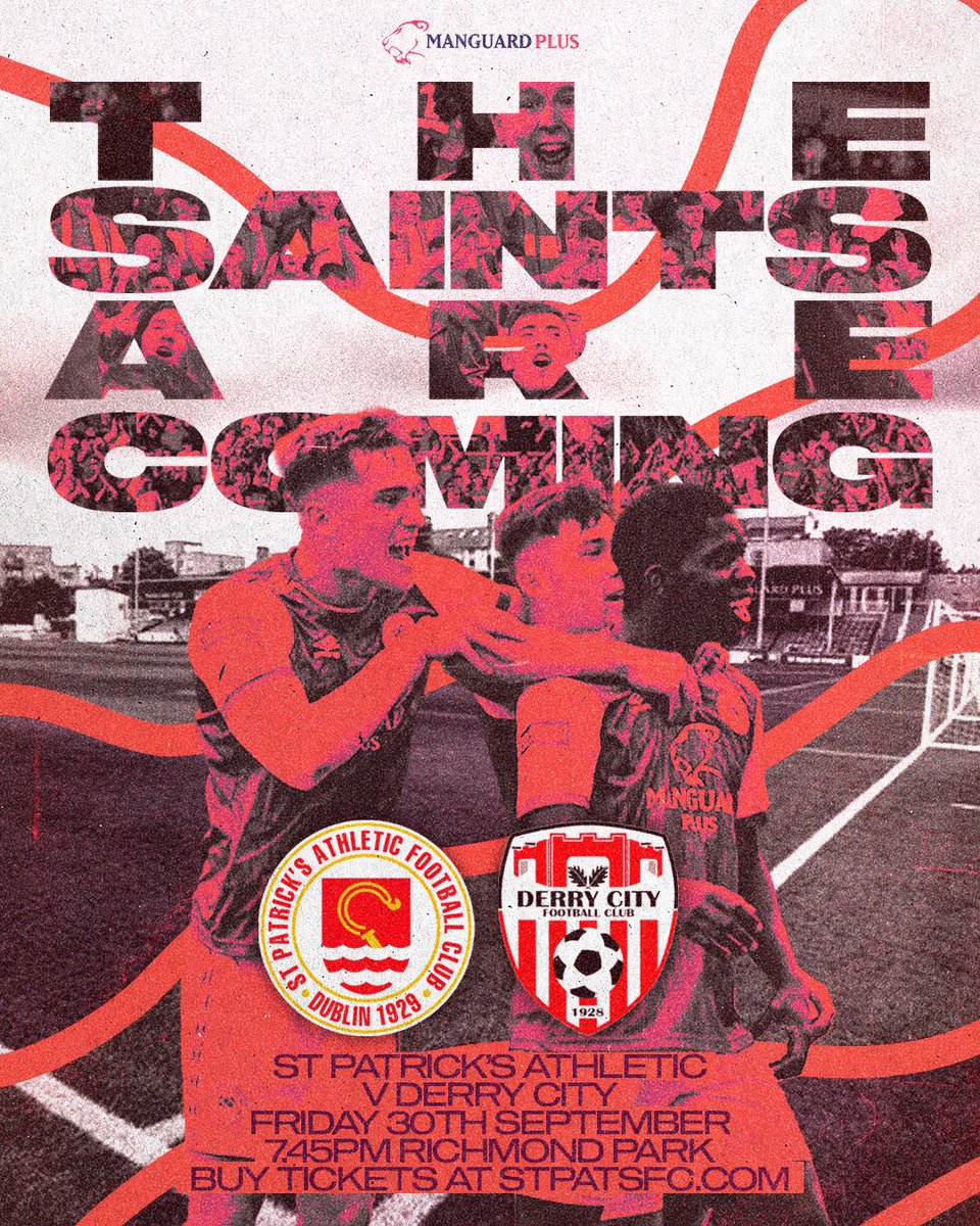 stpatsfc's tweet photo. We’re back at home this Friday for a 𝙝𝙪𝙜𝙚 𝙜𝙖𝙢𝙚 in the race for Europe!

Home tickets are on sale now ➡️ https://t.co/QFZVo415VM

If you’d like to win a pair &amp; a goody bag from the Super Saints Store, hit RETWEET &amp; we’ll contact the winner on Friday

#StPatsFC #Saints2022 https://t.co/jJ4epzR3cE