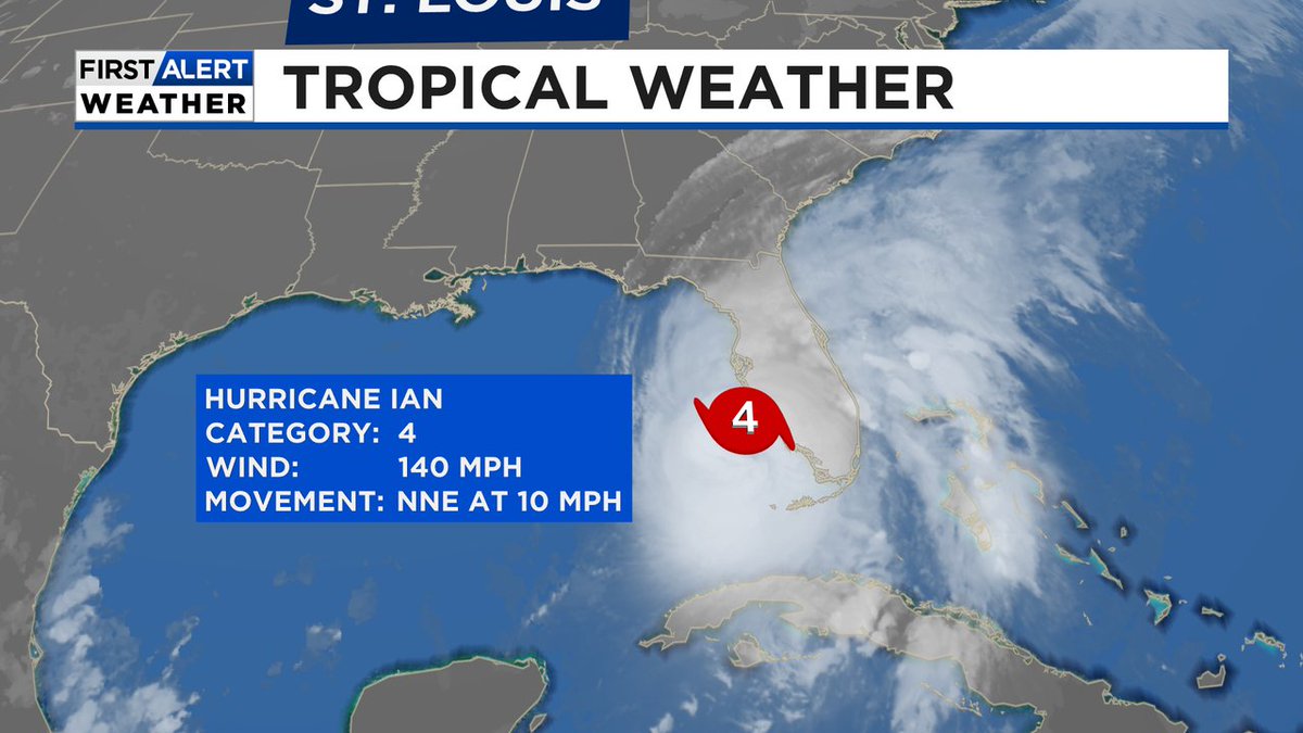 KentEhrhardt's tweet photo. 5AM  update on Ian. A dangerous storm that will make landfall along the SW Florida coast between Fort Myers and Sarasota. Rough couple of days in Florida. #N4TM #IAN https://t.co/2NTJMdoBNW