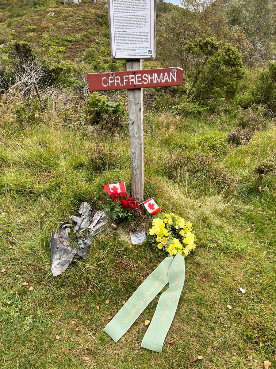 UKinNorway's tweet photo. Operation Freshman is a sad, yet courageous, chapter in π¬π§π³π΄ #WW2 history in which 41 airmen from π¬π§ and the Co'wealth lost their lives.
This month, descendants of the victims travelled around π³π΄ to visit the different sites relevant to the Operation. #OperationFreshman https://t.co/YMm1RZ8s3o