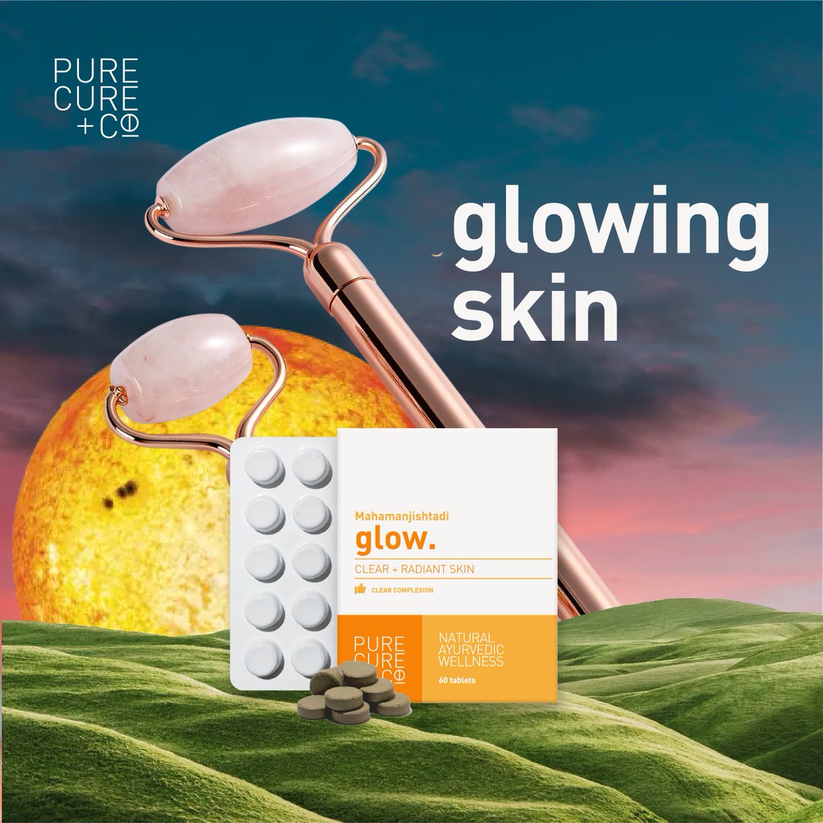 PureCureAndCo's tweet photo. Searching for a solution is over! Glow has been formulated to be an easy-to-use skincare program. It tackles all three problems with just 2 tablets per day.  🤗🥰🥰

Visit: https://t.co/J5kPYmaHqm    #glow #skincare #ayurvedic #customerlove #glowingskin https://t.co/zWzuJR3Opy
