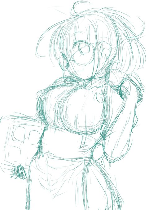 #このタグを見た人はラフ画とその完成絵を見せる 