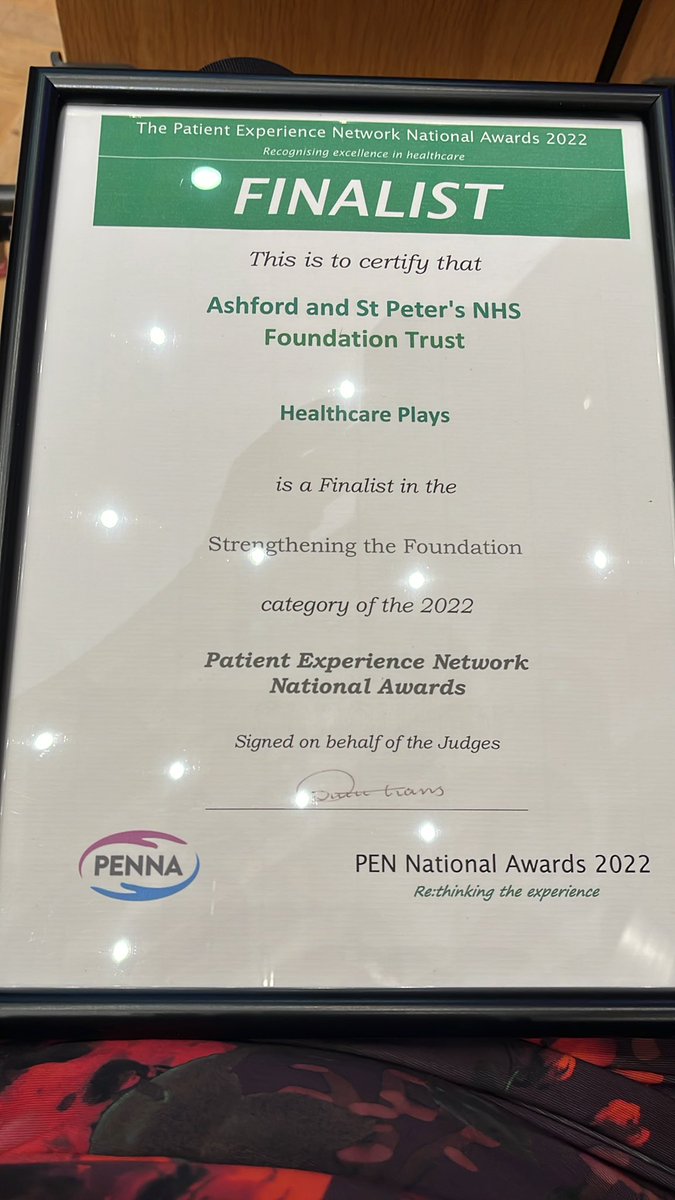 Delighted that @ASPHFT were awarded finalists in the Strengthening the Foundation Award with our Healthcare Plays in collaboration with patients and Pluto Productions @andrealewisRRC @ReesJacqui