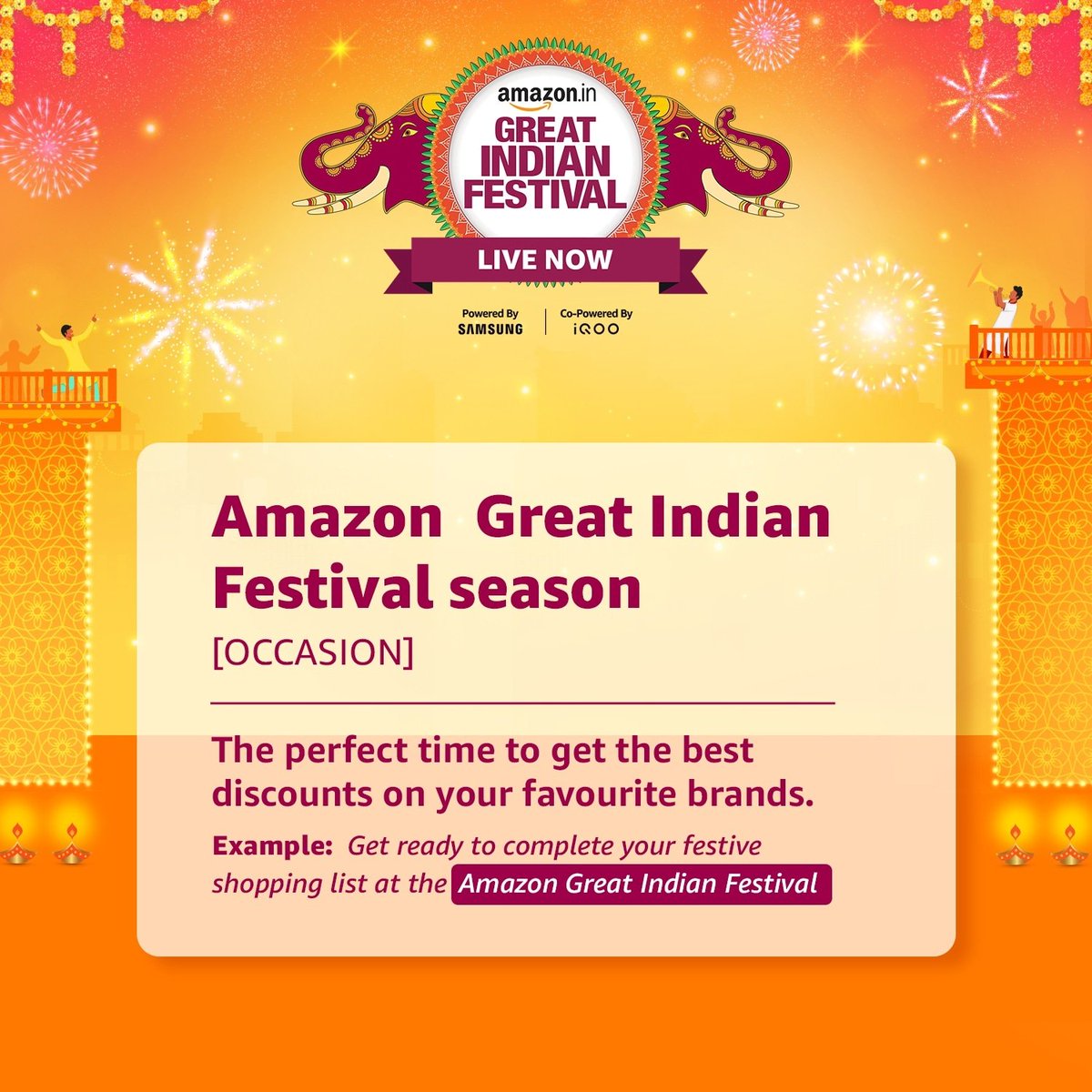 Get amazing deals on top brands this festive season! 

Shop now from the #AmazonGreatIndianFestival 

#AmazonSeLiya
#LiveNow
