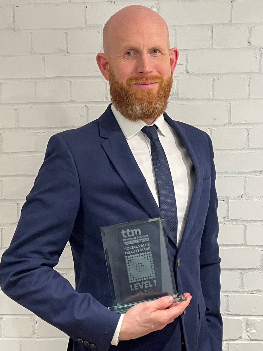 Our Level 1 award recognises their work to support their staff and candidates and add value for communities. Congrats! @socialvalueuk Image shows Greg Ayles, UK Head of Operations, receiving the award for TTM