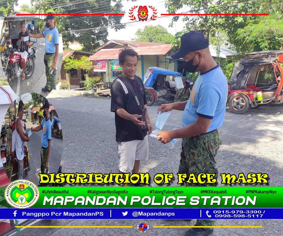 mapandanps's tweet image. DISTRIBUTION OF FACE MASKS
"Reduce the risk, wear a mask!"

#LifeIsBeautiful
#KaligtasanNyoSagotKo
#TulongTulongTayo
#MKKequalsK
#PNPKamkampiNyo
#PRO1RegionalDirector
#PDPangasinan
#PangasinanPPO
#LagingHandangMaglingkod
#PulisPangasinanMaaasahan