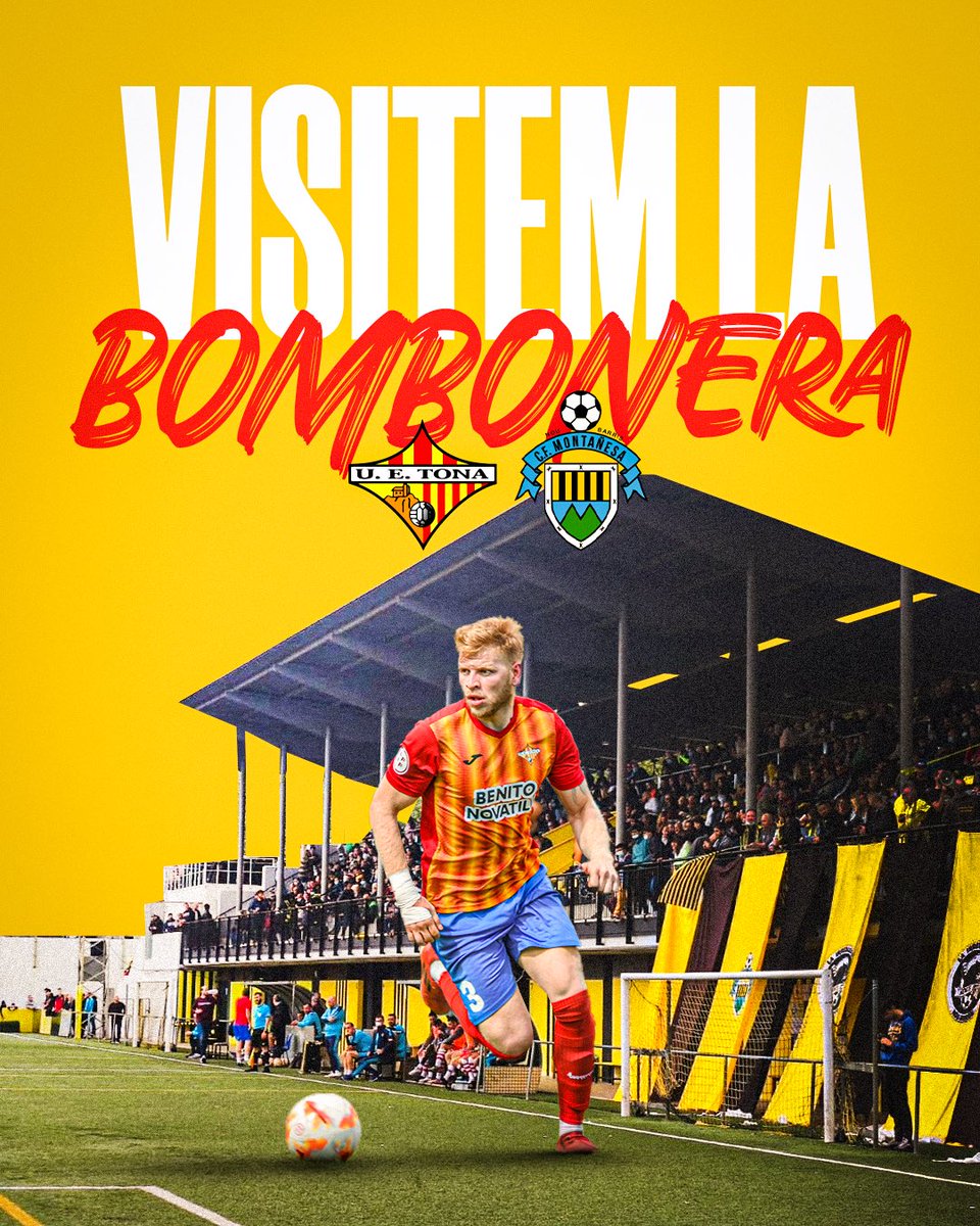 FundacioUETona's tweet photo. J4 | PRÒXIM PARTIT!❗️

Diumenge 2 d’octubre, visitem a la @Montanyesa1927 🤠

Estem llestos per jugar a #LaBombonera de Nou Barris 😏 

⏰12:00h
🎟️Socis - 5€ 
🏟️Mpal. Nou Barris

🖌️@alexrpsd 

#TonaOnTour #SomHiTona #3RFEF5 https://t.co/ZpMsLPfQFb