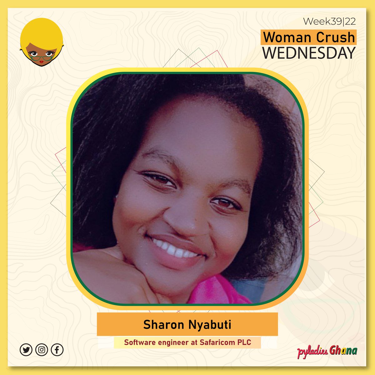 PyLadiesGhana's tweet photo. Meet our #WCW Sharon Nyabuti (@Nyabuti_SK) currently a software engineer at Safaricom PLC
She uses python in building and implementing services, including end to end monitoring, scripting and automation.
We are proud of you #PyLady
#PyLadiesGhana https://t.co/jngvXWaVhK