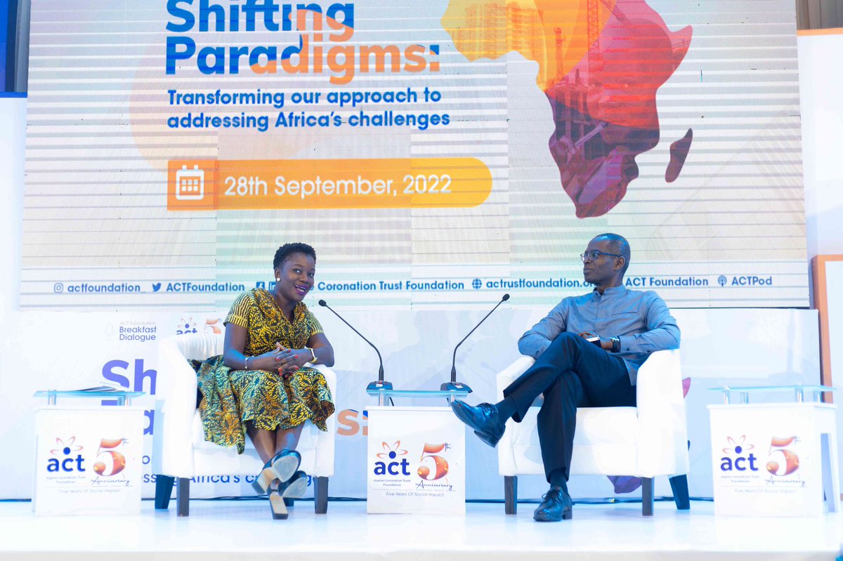 ACTFoundation_'s tweet photo. We need to understand that there are many solutions to problems” ~ Spotlight Chat with Founder & President of Ashesi University, Ghana @PatrickAwuahJr at @ACTFoundation_ 6th Breakfast Dialogue
#5YearsofACTion #Innovation
#ACTBFD2022 https://t.co/nYhItrYc1i