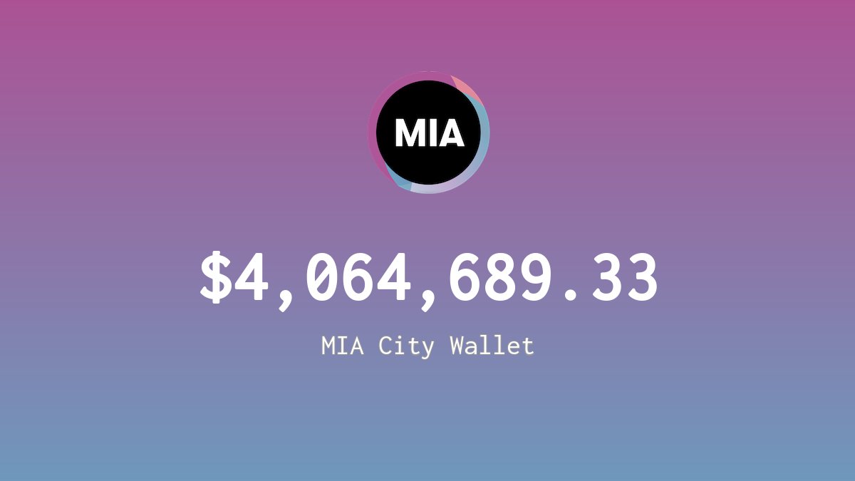 MiamiCoin City Wallet tweet media