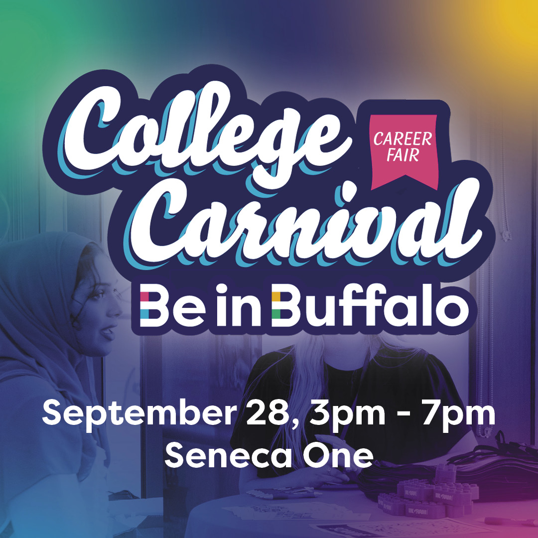 JacobsInstitute's tweet photo. We're excited to participate in @BeInBuffalo_’s College Carnival at Seneca One TODAY (9/28) 3-7 PM!
Join us as we share info on our 8-wk college summer internship program. Looking forward to meeting our future interns!
https://t.co/rOS8SVUBdL
#comeinnovatewithus #beinbuffalo https://t.co/BhaCAhvQNU