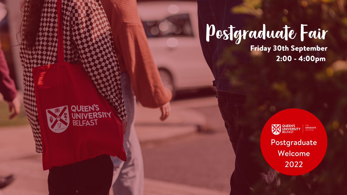 qubgradschool's tweet photo. We are looking forward to hosting our Postgraduate Experience Fair on Friday from 2:00 - 4:00pm!

Come along to meet representatives from @QUBMindYourMood, @QueensSport, @NaughtonGallery, @HeaneyCentre, @QUBLibrary 
and more! 

#LoveQUB #TeamGrad https://t.co/0hEN9Dl7if