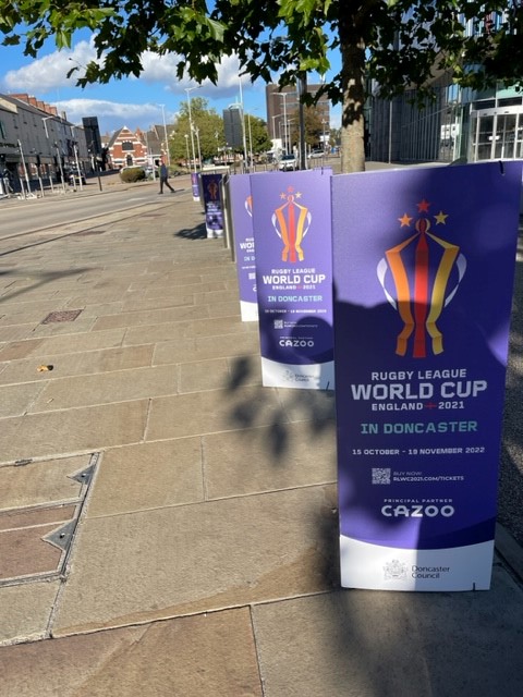 MyDoncaster's tweet photo. We're getting VERY excited for @RLWC2021 coming to Doncaster...can you tell?🏉🙌🙌

The once-in-a-lifetime sporting experience arrives in Doncaster with the first match on Monday 17 October.

Find out more: https://t.co/Px0urckVey https://t.co/gMT5fRzTqR